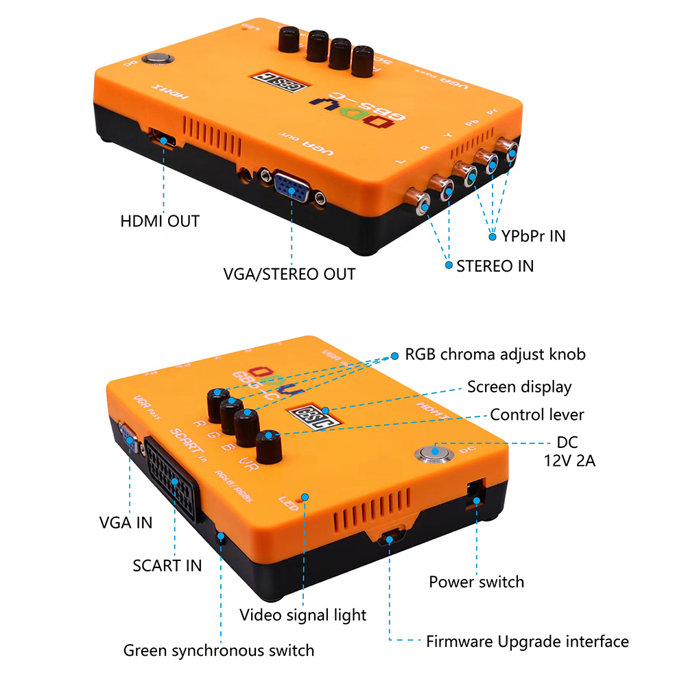 레트로 게임 콘솔용 스캔 컨버터 어댑터, ODV-GBS - Scart To Hdmi 리뷰 및 가격
